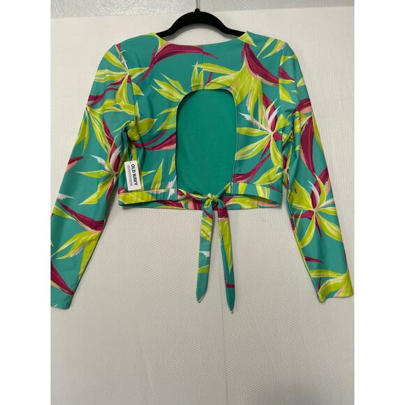 Old Navy Women's Green Rashguard Long Sleeve Swim Top and Matching Bottoms Large - Picture 7 of 12